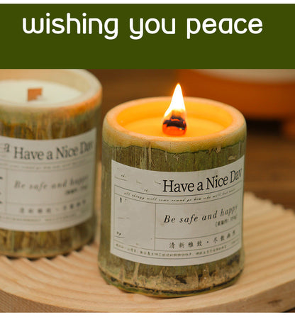 Indoor Long-lasting Bamboo Fragrance Aromatherapy Candle Gift