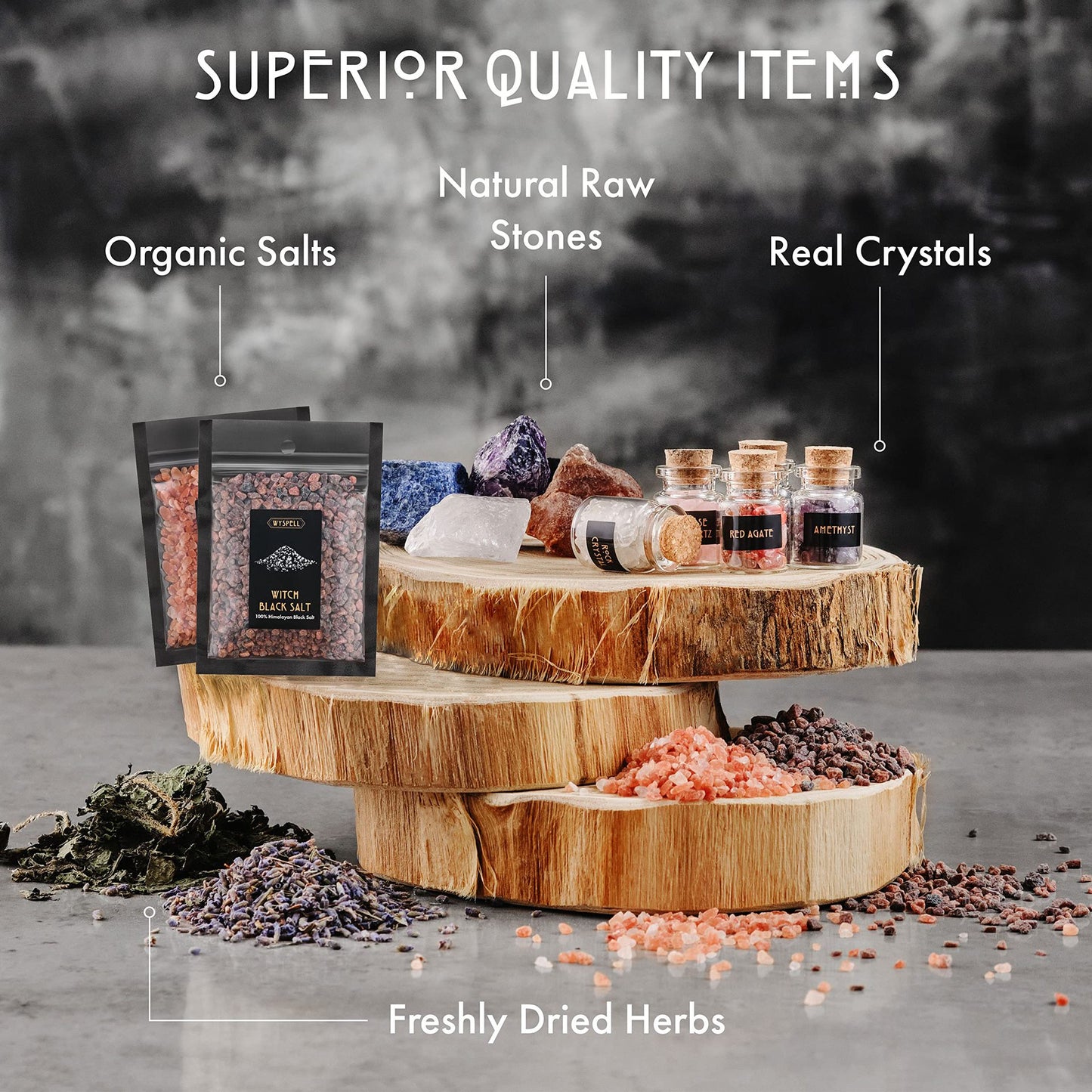 Stone Dried Flower Colorful Wick Candle Set