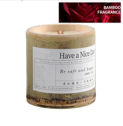 Indoor Long-lasting Bamboo Fragrance Aromatherapy Candle Gift