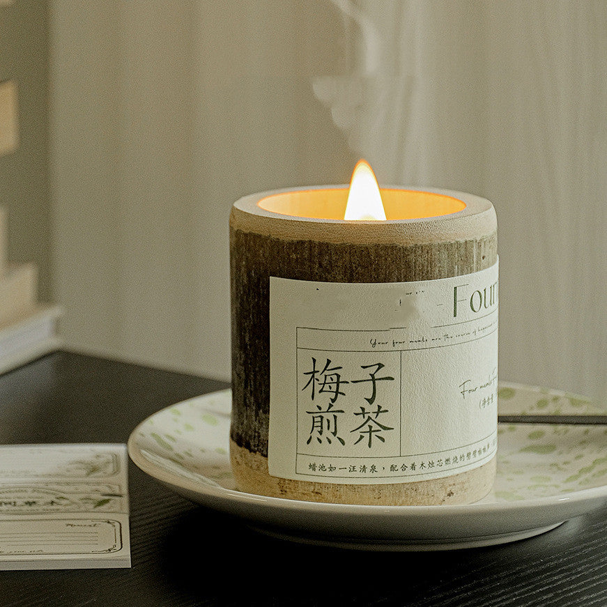 Indoor Long-lasting Bamboo Fragrance Aromatherapy Candle Gift